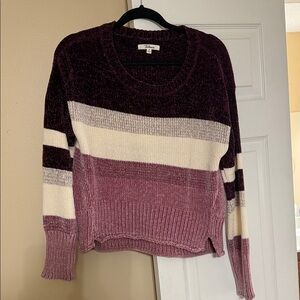 Alfani Purple and Cream Striped Sweater